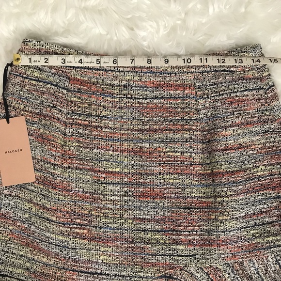Halogen Tweed Asymmetrical Hem Skirt - Picture 7 of 8